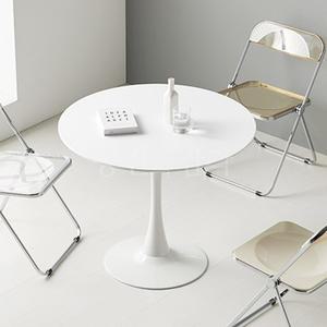 대형 올화이트 원형 테이블 900 둥근 식탁 탁자 흰색 식당 카페 휴게실