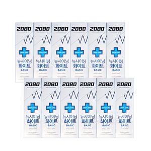 2080 뉴샤이닝 화이트 베이직 치약 120g x3입 x4개(총12개)