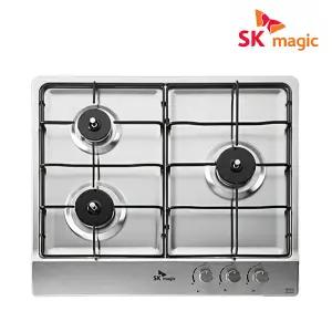 SK매직 GRA-B323KD 3구 빌트인 가스레인지 매립형 가스쿡탑 스텐 건전지식 타공 560x480
