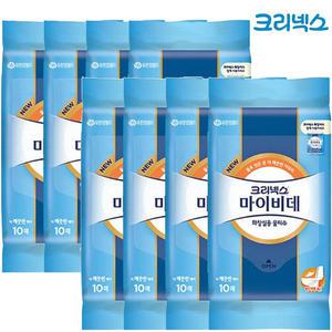 크리넥스 마이비데 물티슈 화장실용 10매 x8개 엠보싱