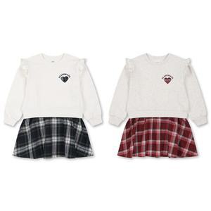 [대구백화점] [탑텐키즈]클래식캠퍼스 어깨프릴 레이어드 원피스(MKE3OO2102)