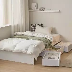 매트리 가득 수납침대 3단 서랍침대 슈퍼싱글 SS 무헤드 LED