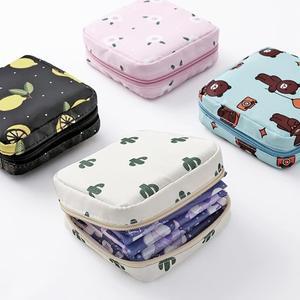 생리대 파우치 화장품 메이크업 가방속정리 미니 작은 소형 방수 멀티 다용도 사각 지퍼 휴대용 여행용