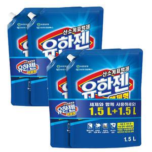 유한양행 유한젠 산소계표백제 1.5L X 4개 / 액체형 리필