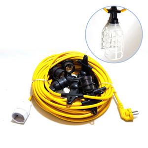 국산 10구 25m 전등선 오징어등 추가연결가능 보호망 작업등 줄조명 파티라이트 UG