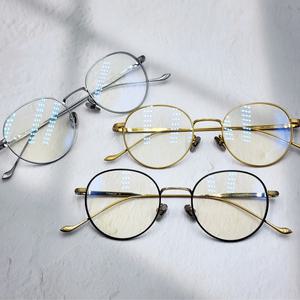 글라스렌 가벼운 명품 남자 여자 동그란 티타늄안경테 동그란 금테 은테 패션 블루라이트안경 TGL45