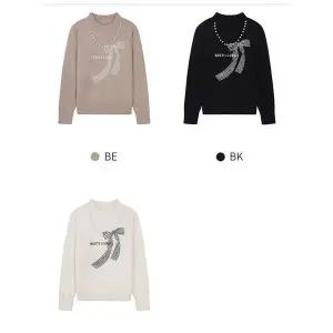 [하프클럽/] 24겨울  엠브로이더리 펄 장식 니트7929