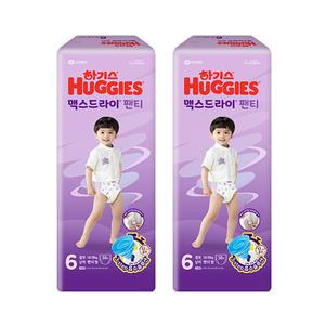 하기스 2024 맥스드라이 팬티 6단계 남아, 38매, 2팩, 1개 (76매)