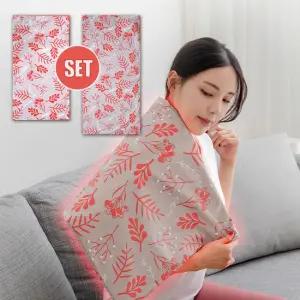 [2P세트] 국내산 황토 온열 찜질기  중형+특대형) 전기요 허리 어깨 복부 무릎 찜질팩