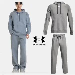 [롯데백화점]언더아머 남성 로고 기모 플리스 후드티 일자핏 팬츠 트레이닝복 세트 9757-9770-025