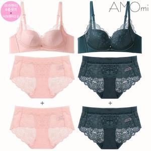 [아모미]슈페너 볼륨속옷 노와이어 브라팬티4종 + 서브팬티2종셋트