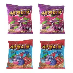 크라운 새콤달콤 포도복숭아200g x2개 + 새콤달콤 블루베리소다 200g x 2개 /마이쮸