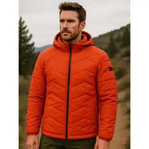 [하프클럽/마운티아]남성 무빙 방풍 덕다운 중경량패딩 점퍼 레드 1MQJDW1003