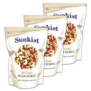 썬키스트 클래식 믹스 250g x 3 아몬드 안주 구운