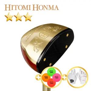 25년형 협회공인인증 히토미 혼마 3스타 최고급 감나무 헤드 파크골프채 클래식 골드