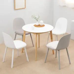 밀키우드 800 원형 테이블 조이 4인 카페 식탁 세트