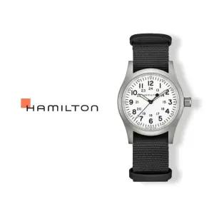 해밀턴 카키 필드 메커니컬 38mm 화이트 다이얼 나토 남성시계 H69439910