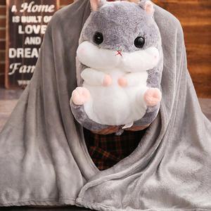 [집들이/자취선물 추천] 담요 품은 햄스터 쿠션 인형 담요 핸드워머 사무실 학교 학원 낮잠 무릎 인형쿠션