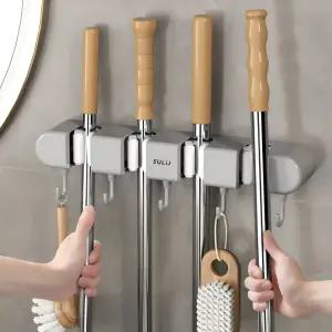 4구 대걸래 집게/빗자루/걸이/걸이함/마포/청소/도구/홀더/대걸레/밀대/거치대/꽂이/벽걸이/행거/마대걸이