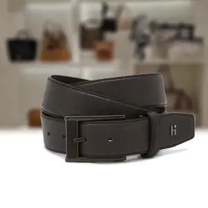 [헤지스](광주신세계)브라운 단색 H장식 소가죽 벨트 HJBE4F332W3