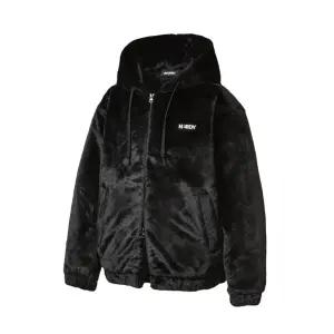 널디 후드집업 에코퍼 후디 집업 블랙 플리스 후리스 져지