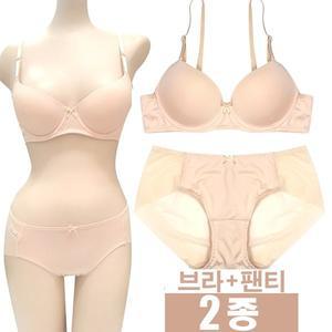[제이투와이]볼륨브라 누디팬티 2종세트 왕뽕패드 몰드브라 티안나는 노라인 누디 편한 속옷세트_P32617...