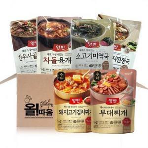 올따옴 양반 한끼즉석국탕 6종기획세트 3호(소고기미역국 한우시래기 차돌