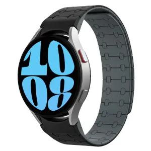 갤럭시워치 7 6 5 4 프로 클래식 러기드 실리콘 마그네틱 스트랩 블랙/그레이