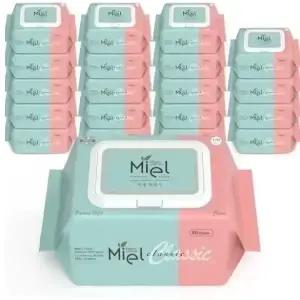 미엘 클래식 캡형 100매 20팩 물티슈 평량 50g 도톰 대용량