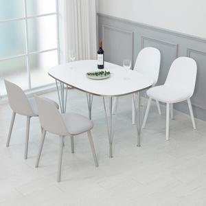 퓨리 실버엣지 1200X800 타원형 스탠드 아담 4인 세트 회의 주방 식탁 카페 인테리어