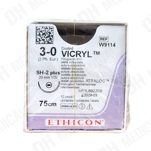 에치콘 바이크릴 봉합사 3-0 W9114