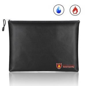 방화 내화 방수 지퍼 블랙 가방 방염 보호 문서 서류 여행 충전 보조배터리 지폐 귀중품 화재 안전 파우치