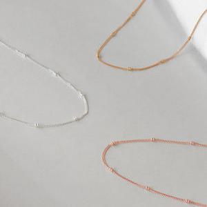 925실버) 더블 볼 은 체인 목걸이