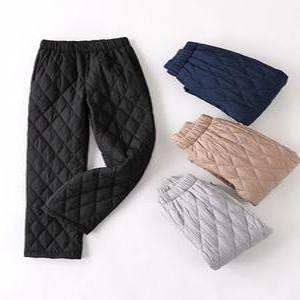 잘생쁨 우모 바지 페더다운 백패킹 페딩복 캐주얼 따뜻한 다운 코튼 패딩 누비 여성용 탄성 허리 보온 팬츠