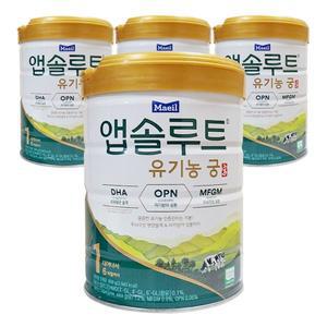 매일유업 앱솔루트 유기농 궁 1단계 800g 4개