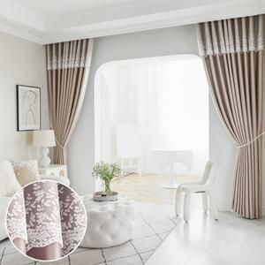 [지나송]일나우 포인트자수 아일렛 암막커튼(440x230) 봉+설치부속