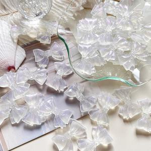 [2개]관통형 30mm 세로형 인어펄 주름 리본 3-1036-1 비즈공예 악세사리재료