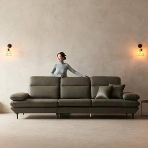 [라자가구] 비바 아멜리에 4인 천연면피 통가죽 소파 LSI033