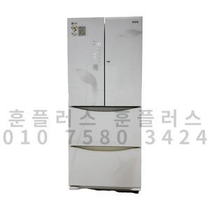 중고 김치냉장고 LG 디오스 화이트 나뭇잎 양문 스탠드 김치냉장고 405L
