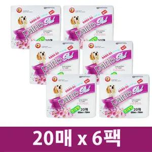 와우한빛 페리 초대형패드 75x60cm 20매 6팩 국내산