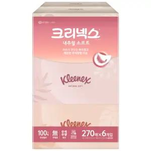 크리넥스 내추럴소프트 미용티슈 270매*6입