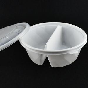 2칸빙수용기 반반빙수그릇 면용기 GP-205-2칸(백색) 100세트(돔뚜껑포함)