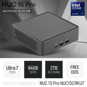 ⓒ ASUS NUC 15 Pro NUC15CRKU7 울트라7 255H 64GB 2TB / 인강용 사무용 비즈니스용 가정용 미니PC