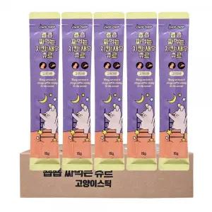 짜먹는 츄르 고양이 스틱 치킨 새우맛 15gx120개 고양이 영양 간식