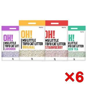오마이리틀 두부모래 7L (6개) : 고양이 화장실 천연 응고형 모래