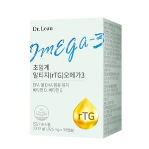 닥터린 초임계 알티지 rTG 오메가3 1025mg x 30캡슐 x 1박스 WY