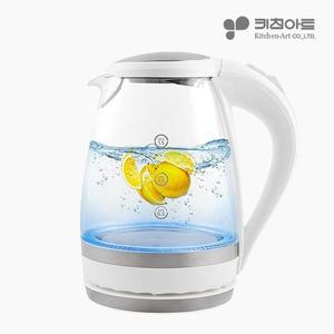 키친아트 전기포트 가정용 대용량 1.5L 무선 커피포트 유리포트 주전자 EKGF-1201