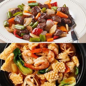 [후레쉬앤푸드]Fresh 밀키트 간편식 간편조리 인기세트 2종 (찹스테이크+해물누룽지탕)