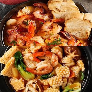 [후레쉬앤푸드]Fresh 밀키트 간편식 간편조리 인기세트 2종 (감바스알아히요+해물누룽지탕)