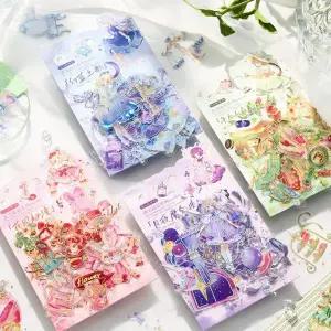 아이조아 인스타 감성 소녀 금박 다꾸 투명 PET스티커 핸드북